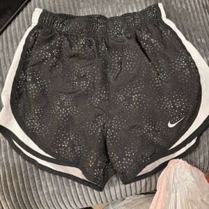 Nike Women's Black and White Sparkle Athletic Shorts
